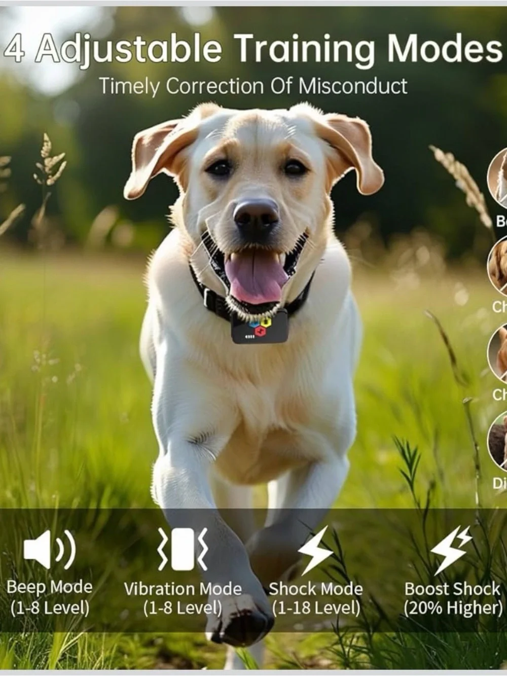 Remote Control Smart Dog Training Collar with 4 Training Modes NEW